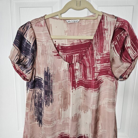 Marks & Spencer Tunic Blouse silk like fabric Size UK 10 - Picture 1 of 8